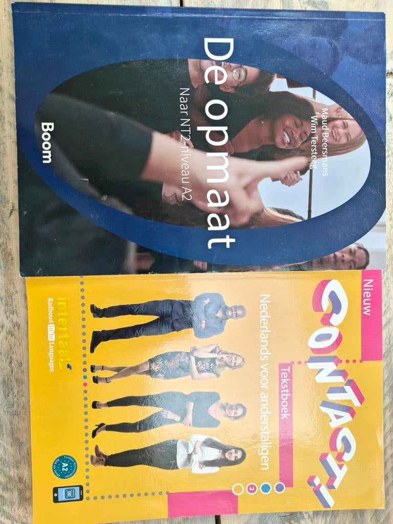 NT2 Boeken: De Opmaat (A2) & Nieuw Contact! Tekstboek, Non-fictie, Nederlands, Ophalen of Verzenden, Zo goed als nieuw