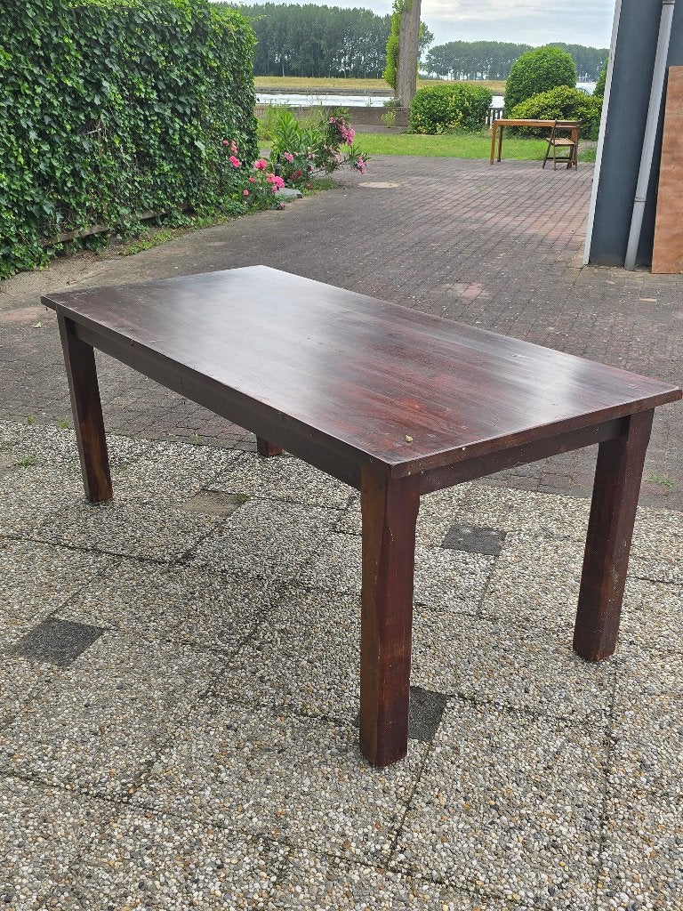 Koloniale eettafel (lxbxh:  200x90x80 cm), Huis en Inrichting, Ophalen, Gebruikt, Rechthoekig, 50 tot 100 cm