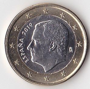 1 euro 2019 Spanje, Ophalen of Verzenden, Spanje, 1 euro, Losse munt