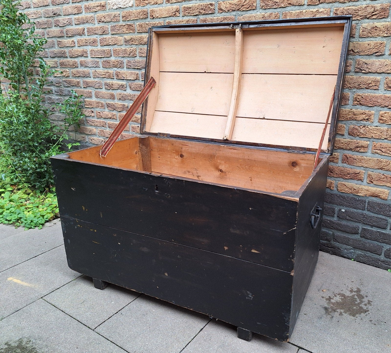 Handige houten reiskoffer/ dekenkist uit de vroege 20e eeuw., Ophalen