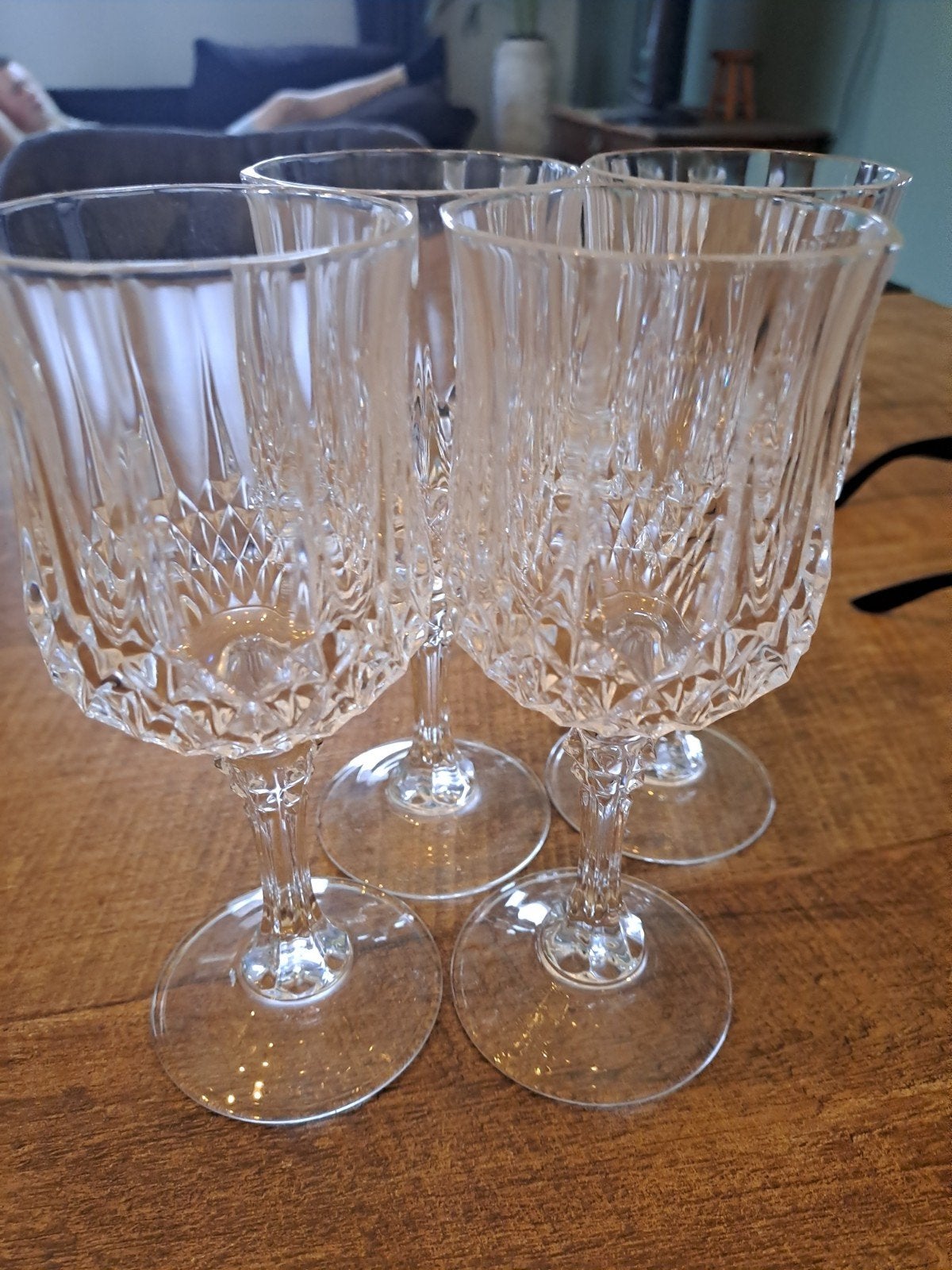 set van 4 kristallen wijnglazen, Ophalen, Glas, Overige stijlen, Glas of Glazen
