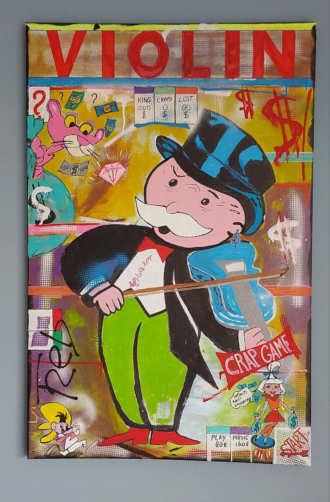 Schilderij Popart Monopoly Kunst, Ophalen
