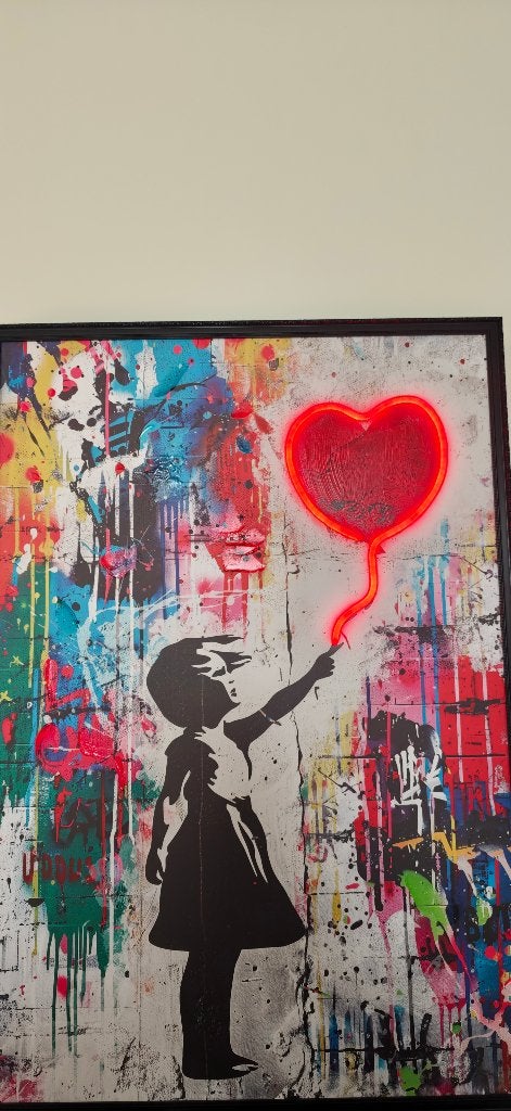 Reinders "Streetart Balloon Girl" schilderij  LED, NEON, Ophalen