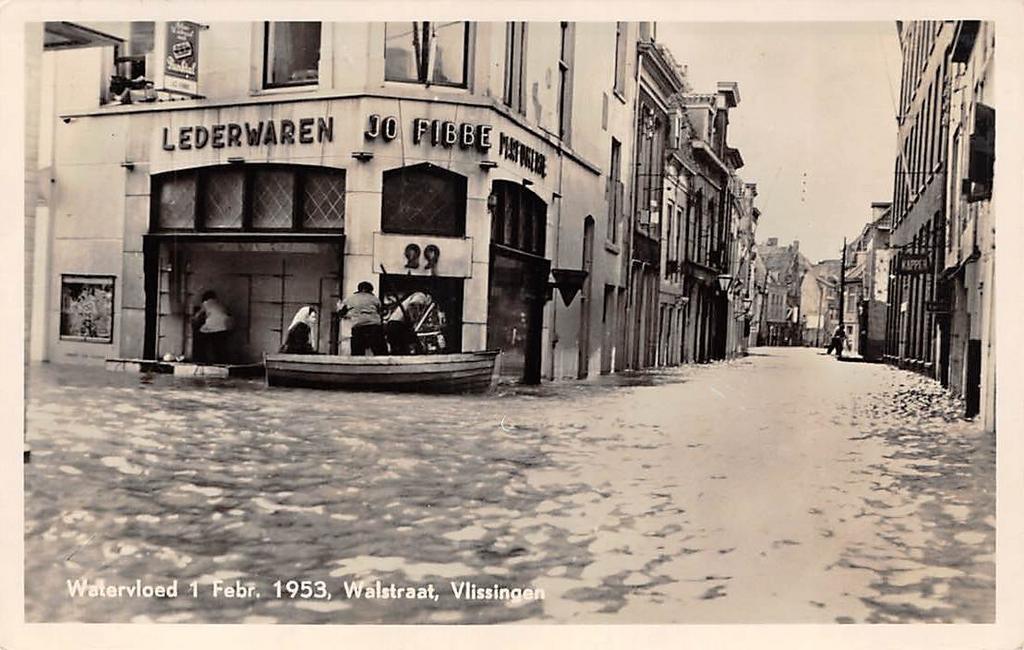 Vlissingen Watersnood 1953 Walstraat Walcheren, Ophalen of Verzenden, 1940 tot 1960, Ongelopen, Zeeland