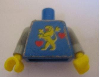 Lego Castle Minifig Torso Castle Guard Lion Standing Yellow, Lego, Ophalen of Verzenden, Zo goed als nieuw, Losse stenen