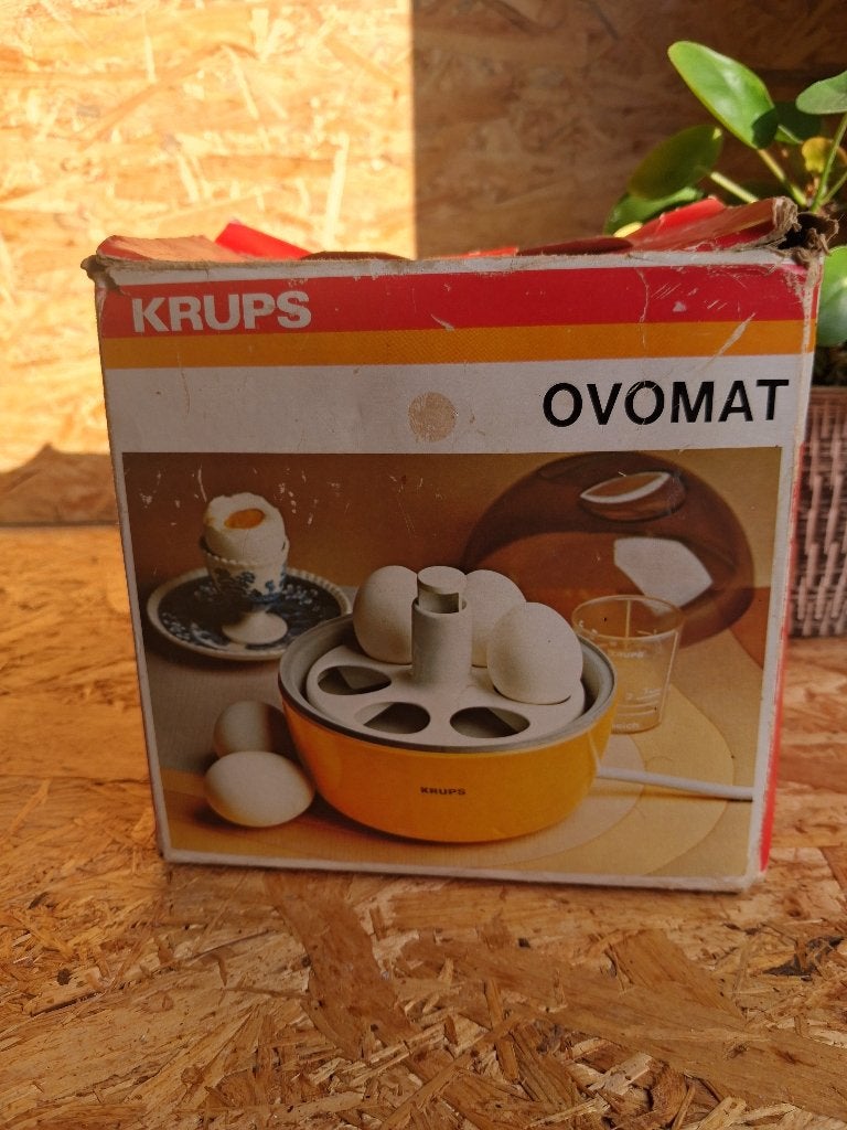 Vintage krups ovomat eierenkoker, Overige typen, Geel, Ophalen of Verzenden, Zo goed als nieuw
