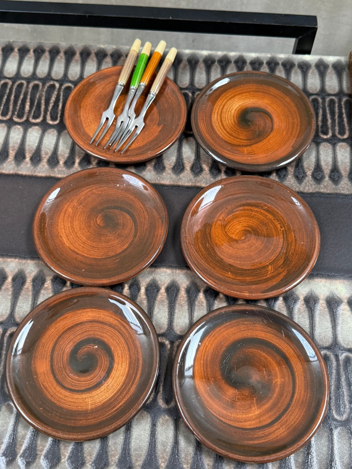 Vintage petit four schaaltjes - set van zes, Q, Q, Ophalen of Verzenden, Overige stijlen