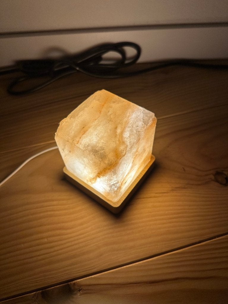Zoutsteen lamp - USB, Overige materialen, Gebruikt, Geel, Ophalen