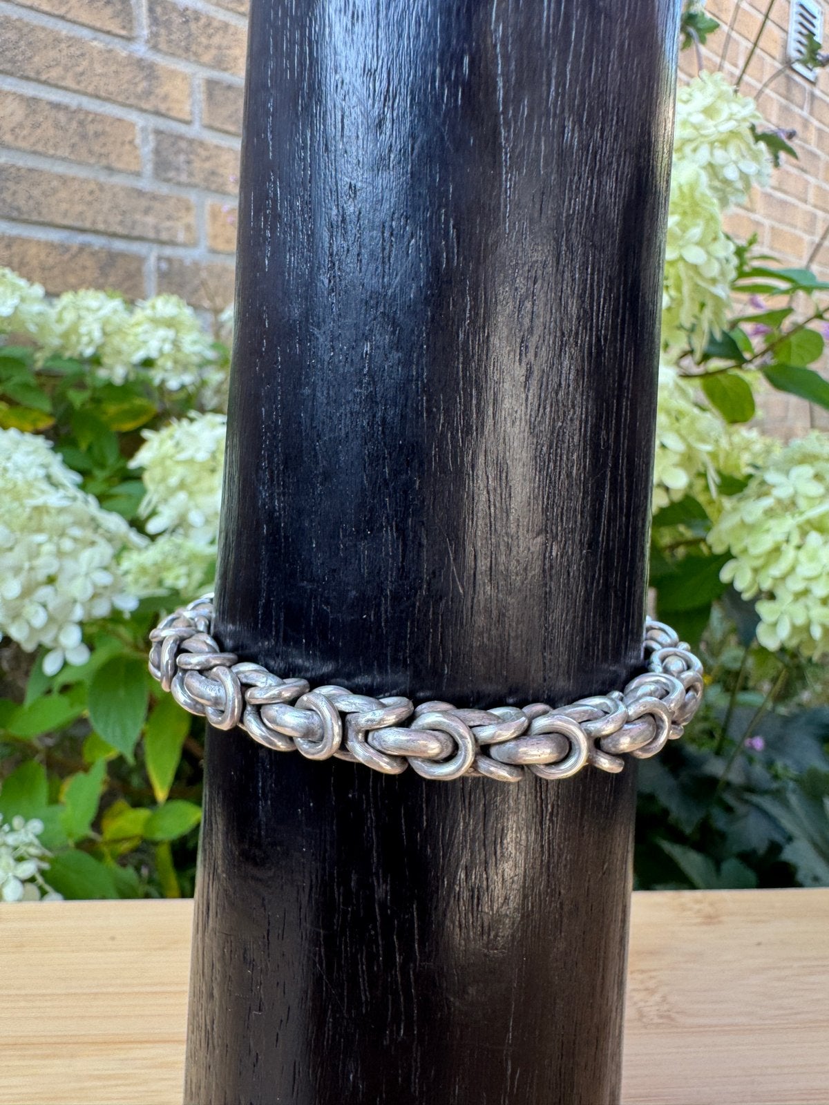 Handgemaakte Zilveren Armband - Byzantijnse Schakel, Sieraden, Tassen en Uiterlijk, Verzenden, Gebruikt, Zilver