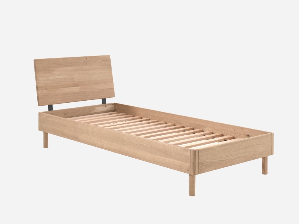 Forrest Oak 1-persoonsbed (eiken hoofdbord) - 90x200 - Massi, Niet ingevuld, Niet ingevuld, Niet ingevuld
