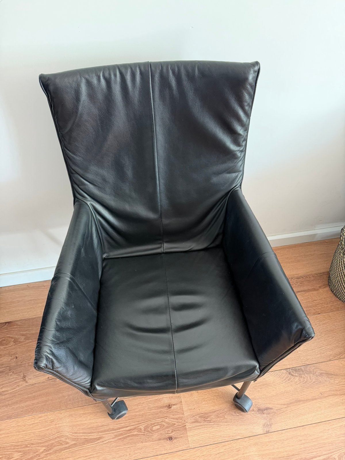 4st montis chaplin stoelen zwart leer, Ophalen, Zo goed als nieuw, Leer, 50 tot 75 cm