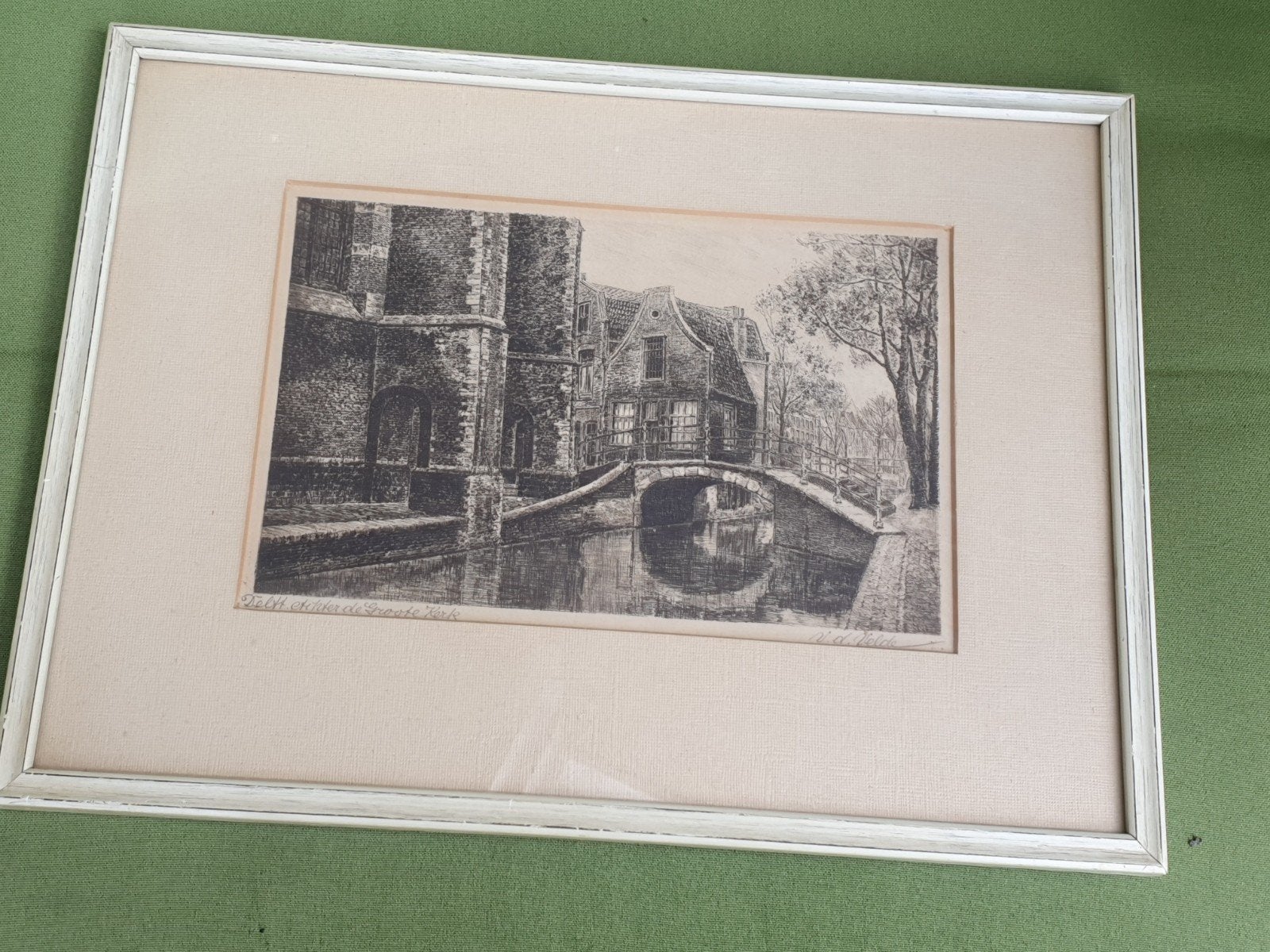 Ets Delft achter de groote kerk Henri v d Velde, Ophalen