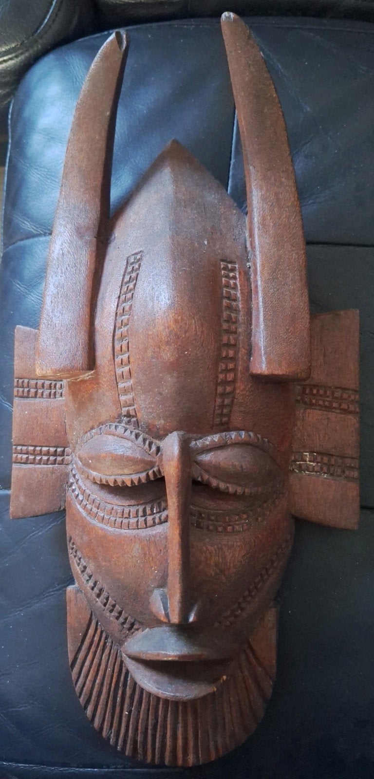Vibtage handgesneden West-Afrikaanse Kpelie houten masker, Ophalen of Verzenden