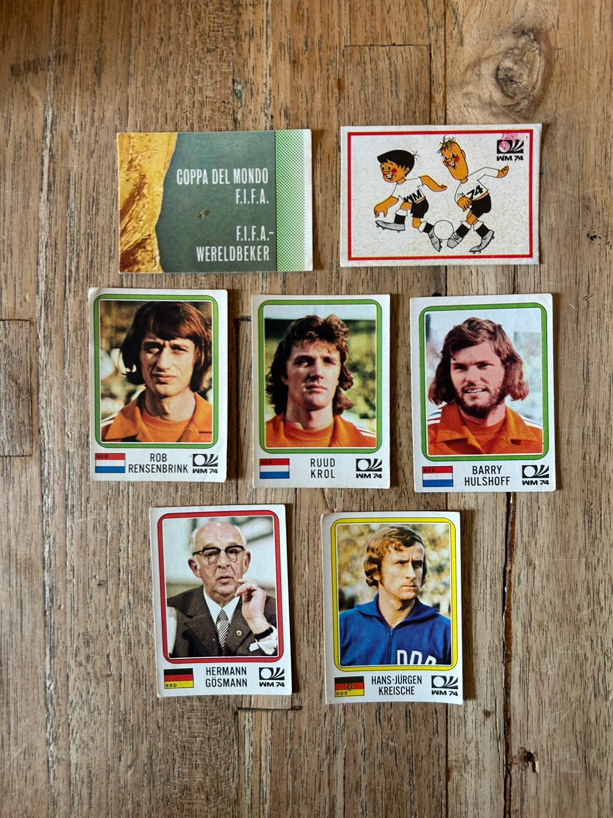 Panini München 74 (7 stuks), Ophalen of Verzenden, Zo goed als nieuw, Sticker