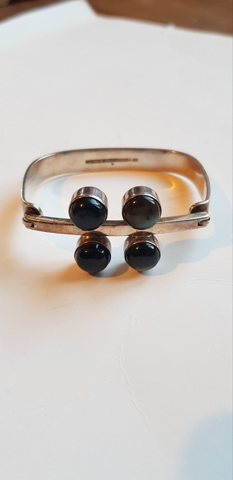 Mooie zilveren armband uit Finland, Ophalen of Verzenden, Zilver, Met edelsteen