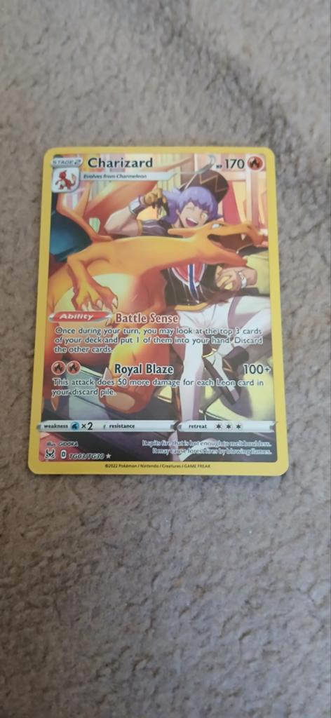 Pokemon Charizard TG03 Trainer Gallery - Lost Origin, Verzenden, Zo goed als nieuw, Losse kaart