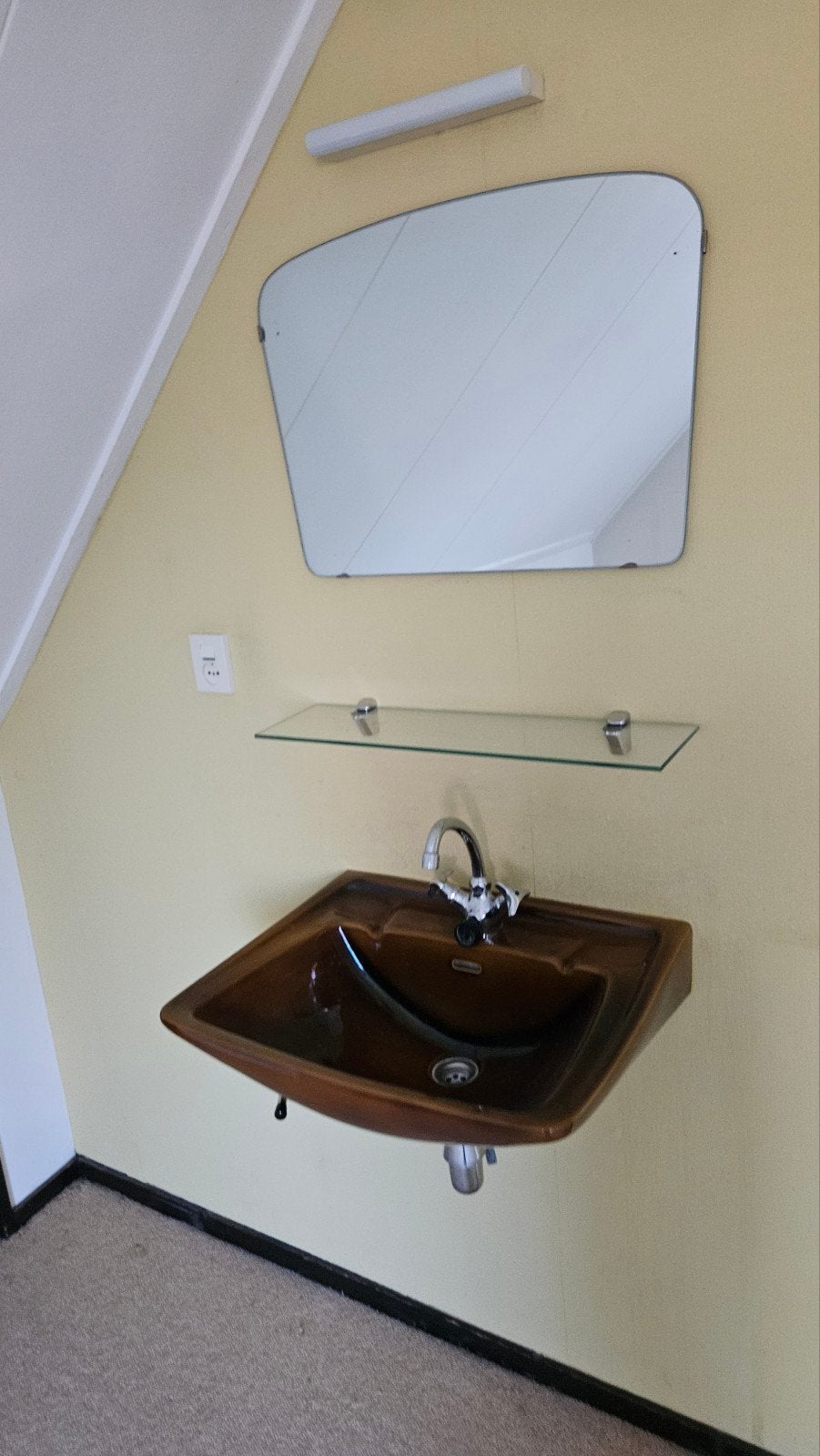 Retro Wastafel met Spiegel, vintage, Ophalen, Gebruikt, 50 tot 100 cm, Minder dan 100 cm