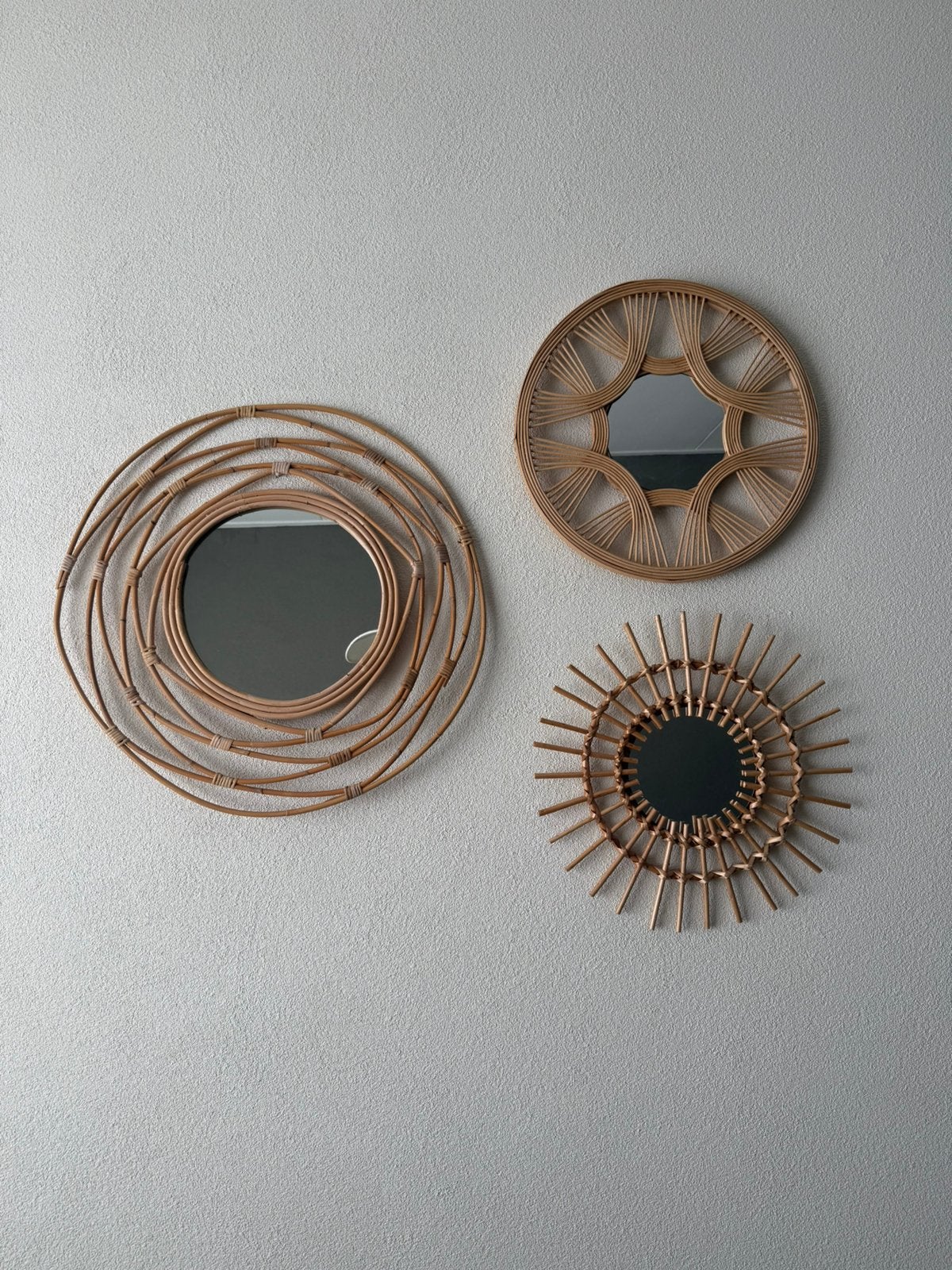 Rotan spiegls Xenos, Minder dan 50 cm, Rond, Ophalen of Verzenden, Zo goed als nieuw