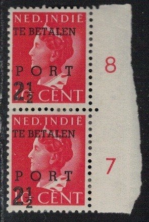 A859 Ned.Indie Port 49+49a postfris, Postzegels en Munten, Postzegels | Nederlands-Indië en Nieuw-Guinea, Verzenden, Postfris