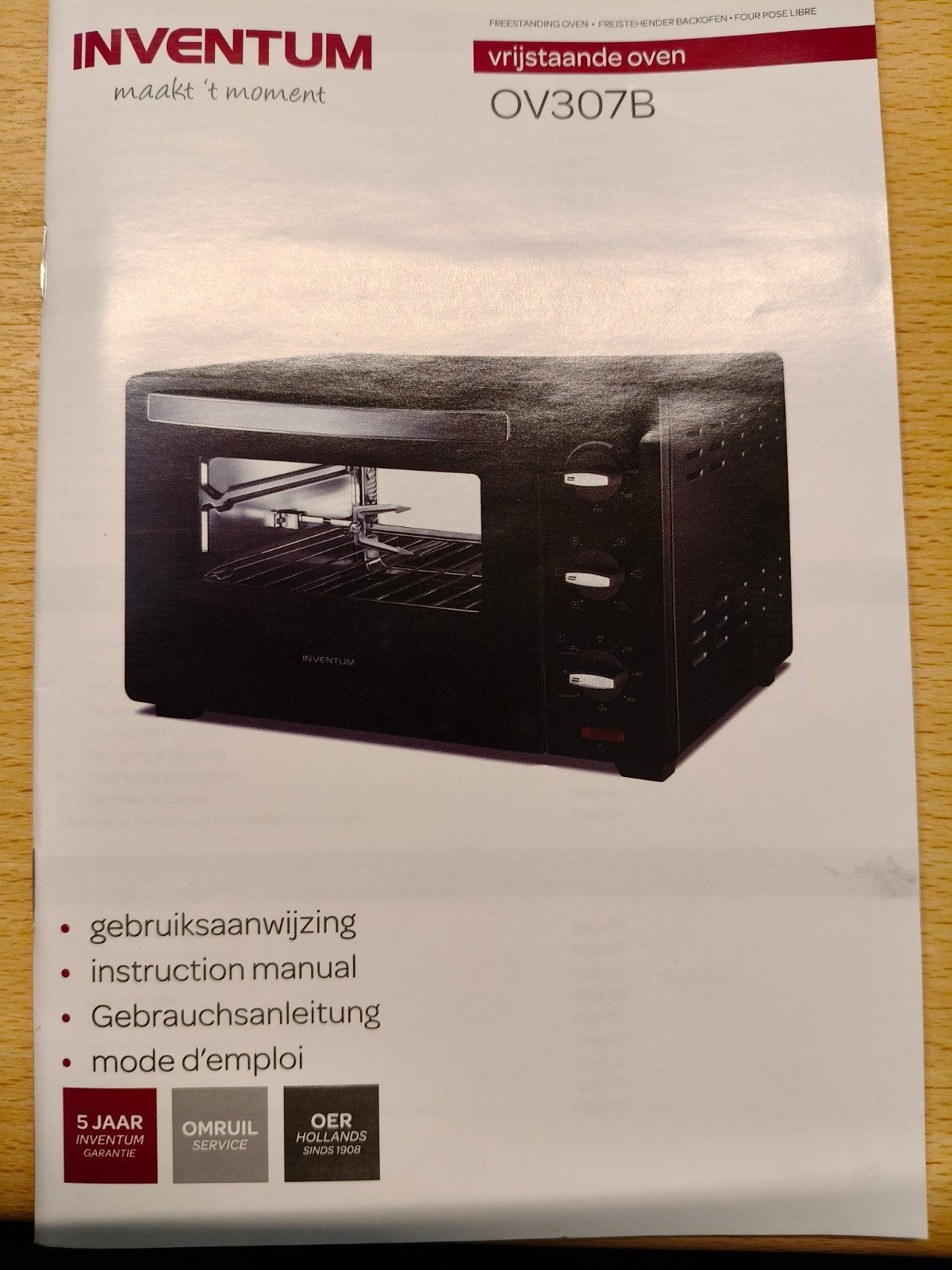 Inventum OV307B Vrijstaande Oven - Zo goed als nieuw, Ophalen, Minder dan 45 cm, Minder dan 45 cm, Oven