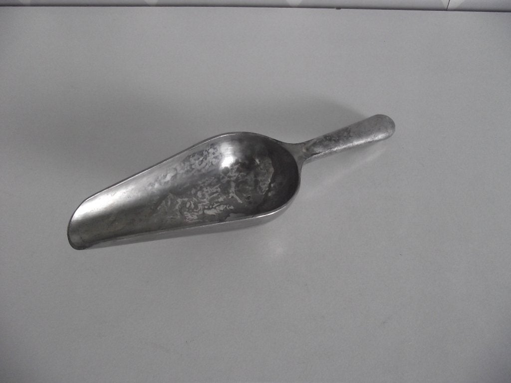 aluminium schep grutters opscheplepel 19 cm Thailand 1960, Huis en Inrichting, Overige typen, Ophalen of Verzenden, Zo goed als nieuw