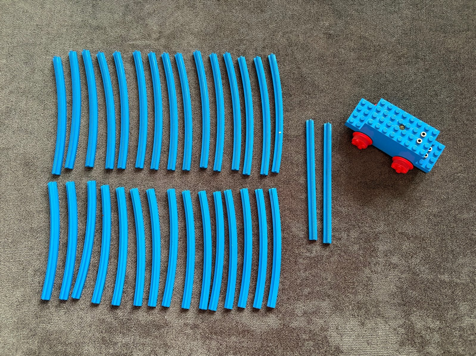 Lego Primo Treinrails en Onderstel - Blauw, Ophalen of Verzenden, Gebruikt, Losse stenen, Lego Primo