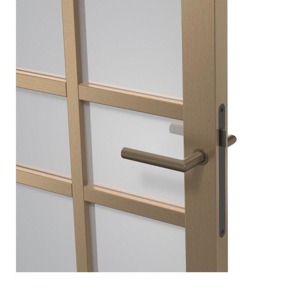 Arne & Bodil binnendeur rook glas - metallic brons staallook, Ophalen, 80 tot 100 cm, 215 cm of meer, Binnendeur