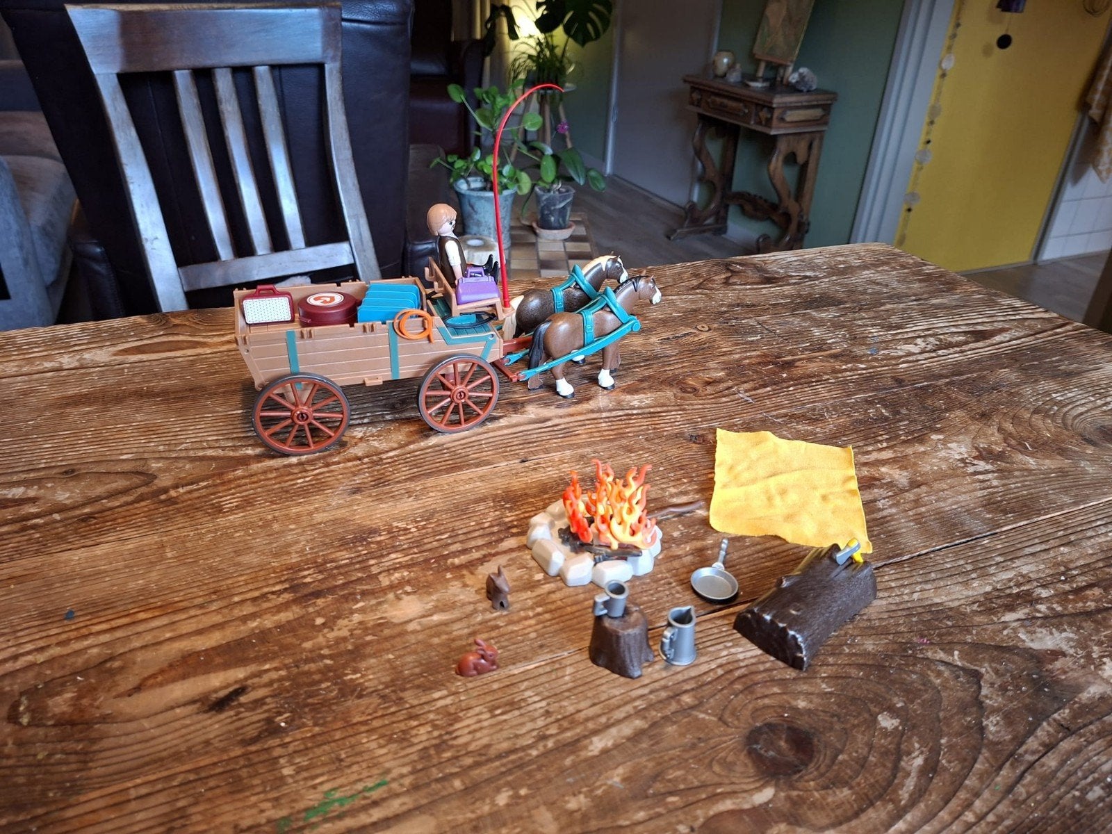paarden Playmobil SPIRIT vader van Lucky met kar 9477, Ophalen of Verzenden, Gebruikt, Jongen of Meisje