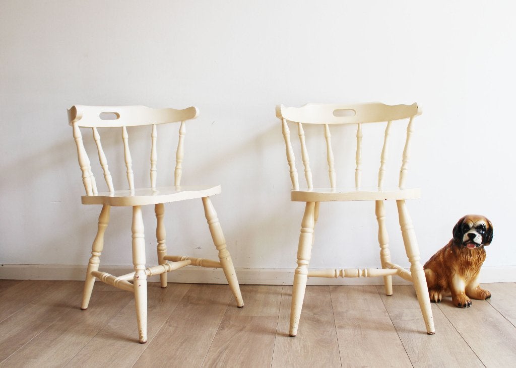 Set robuuste vintage cafe stoelen. Houten retro stoeltjes, Huis en Inrichting, Stoelen, Ophalen, O, Hout, O