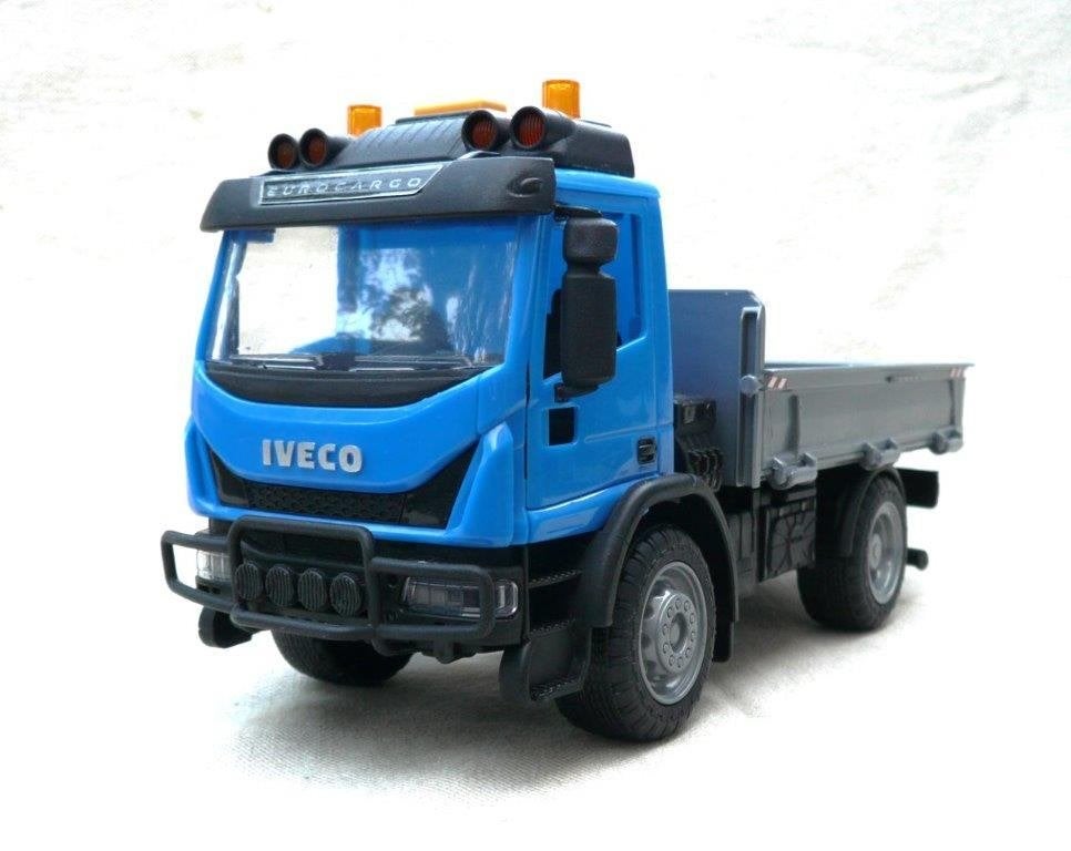 Dicky Iveco eurocargo kiepwagen geluiden verlichting 1/20., Ophalen of Verzenden