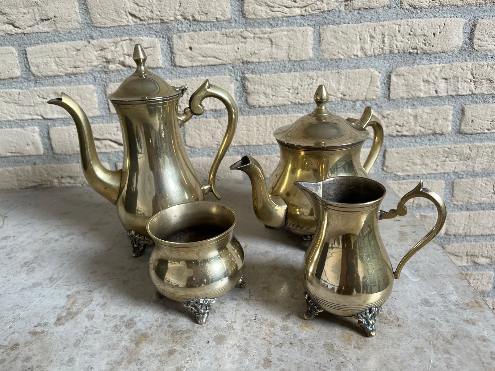 Servies verzilverd 4 delig, Ophalen of Verzenden