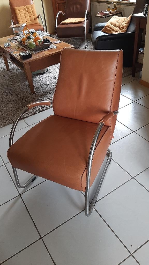 lederen fauteuil Jess Design, Ophalen, Zo goed als nieuw, Modern, 50 tot 75 cm