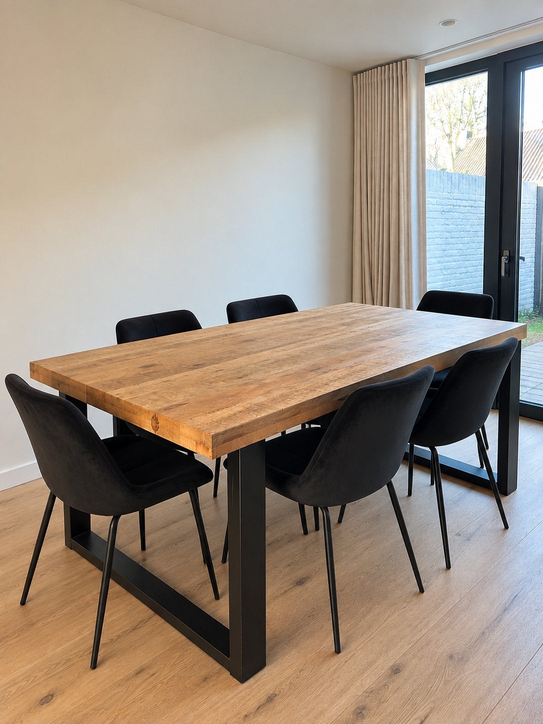 Eetkamertafel met 6 velvet stoelen - als set of los!, Ophalen, Gebruikt, 50 tot 100 cm, Vijf personen of meer