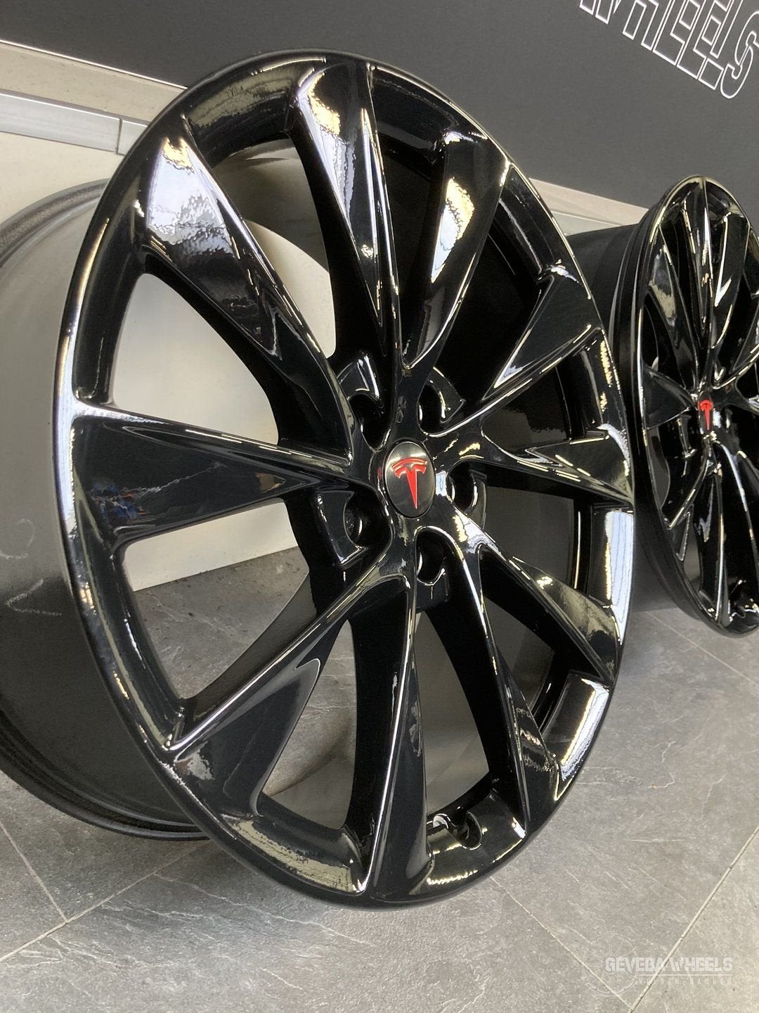 21'' originele Tesla Model S Twin Turbine velgen 5x120 breed, Gebruikt, Velg(en), -, -