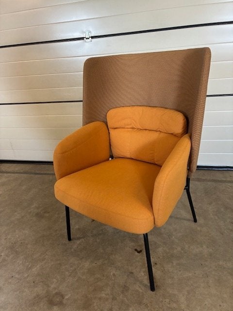Geel oranje vintage fauteuil 3 stuks