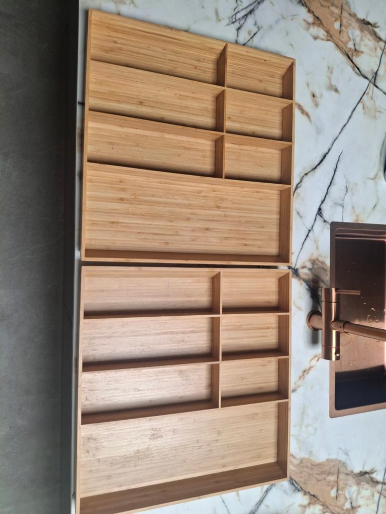 2x IKEA UPPdatera Bamboe Bestekbakken - Zo goed als nieuw, Ophalen, Zo goed als nieuw, Hout