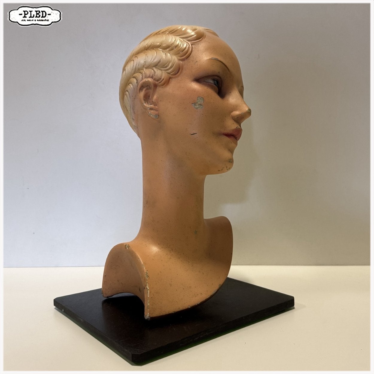 Vrouwelijke art deco hoedenhoofd, circa 1920, Antiek en Kunst, Ophalen