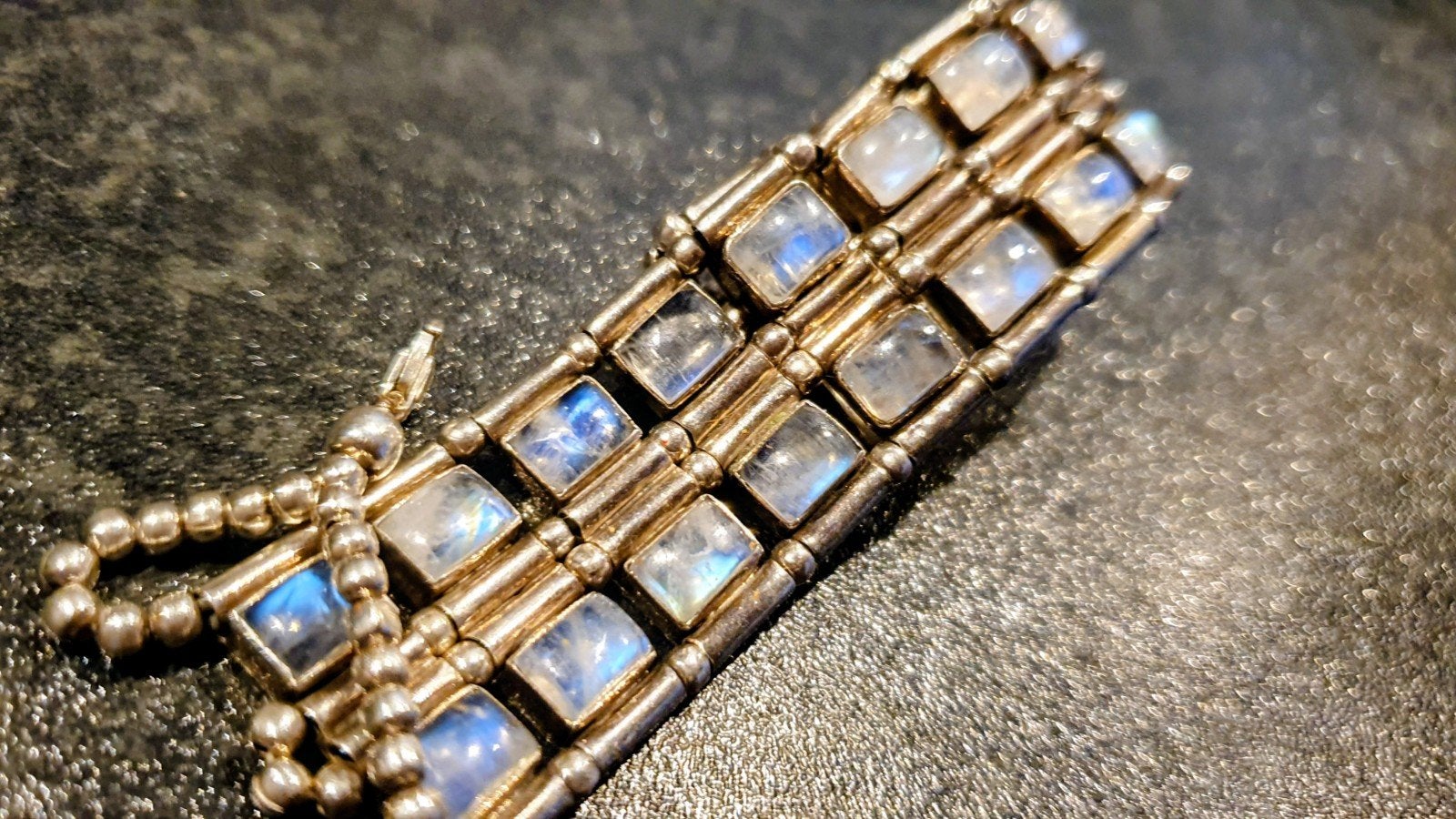 Prachtige zilveren armband met edelstenen, Verzenden, Zo goed als nieuw, Met edelsteen, Zilver