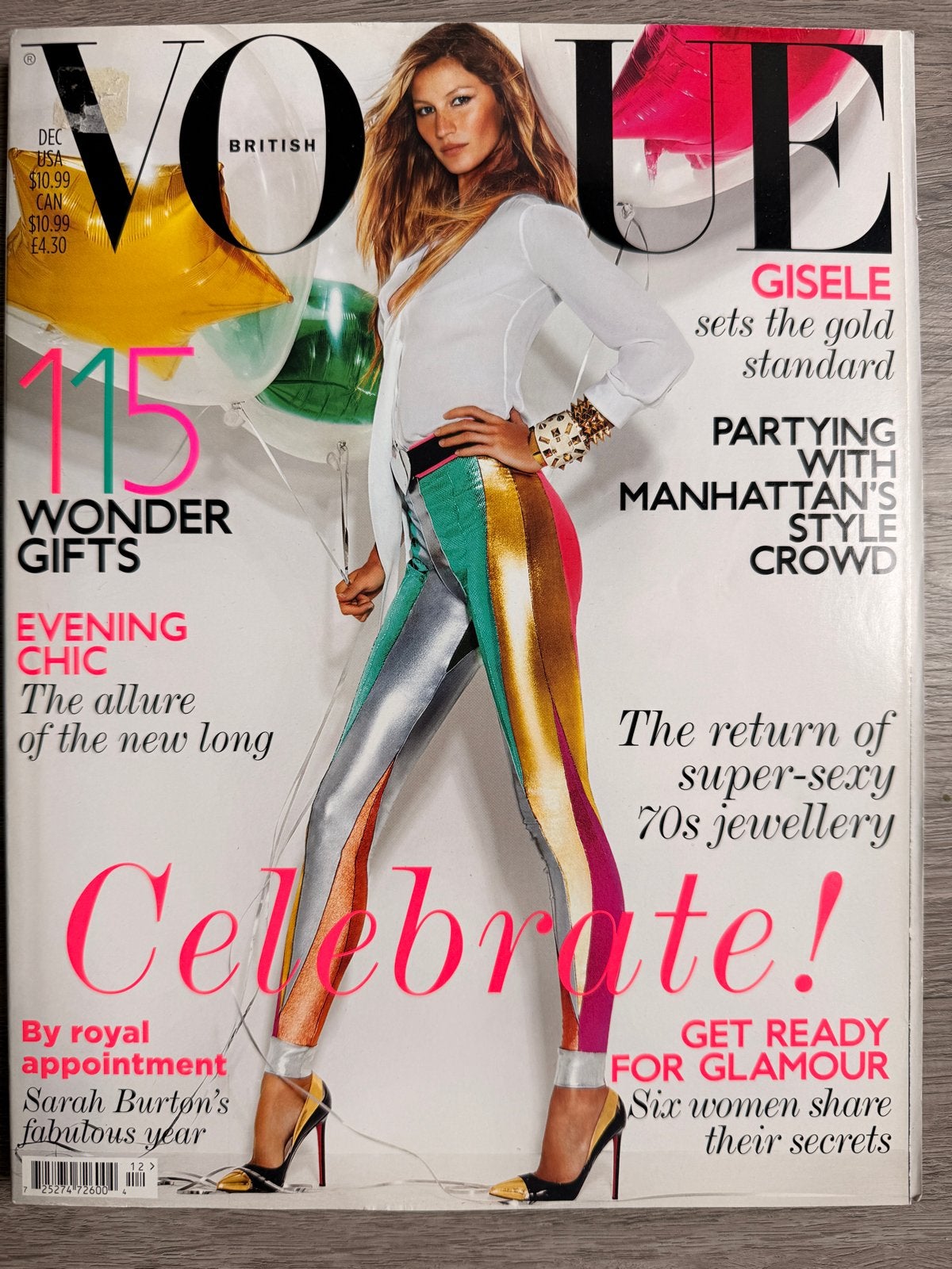 Vogue British December 2011 Gisele Bündchen Mario Testino, Boeken, Ophalen of Verzenden, Gelezen, Glossy