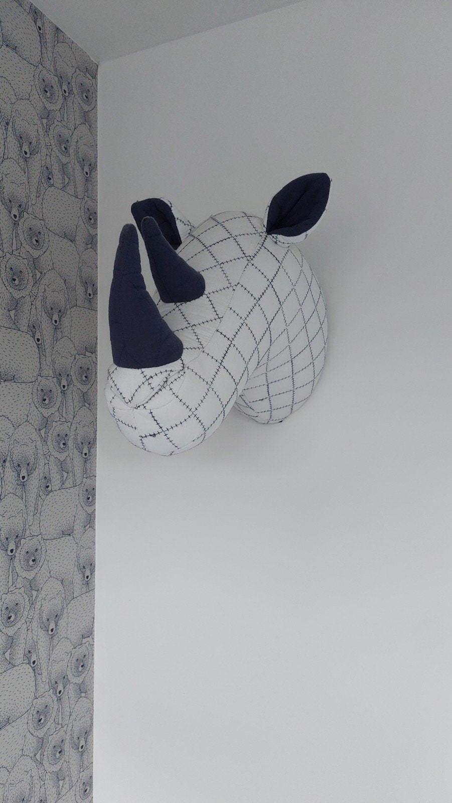 Wanddecoratie neushoorn voor kinderkamer, Ophalen, Zo goed als nieuw, Wanddecoratie, Ophangbaar