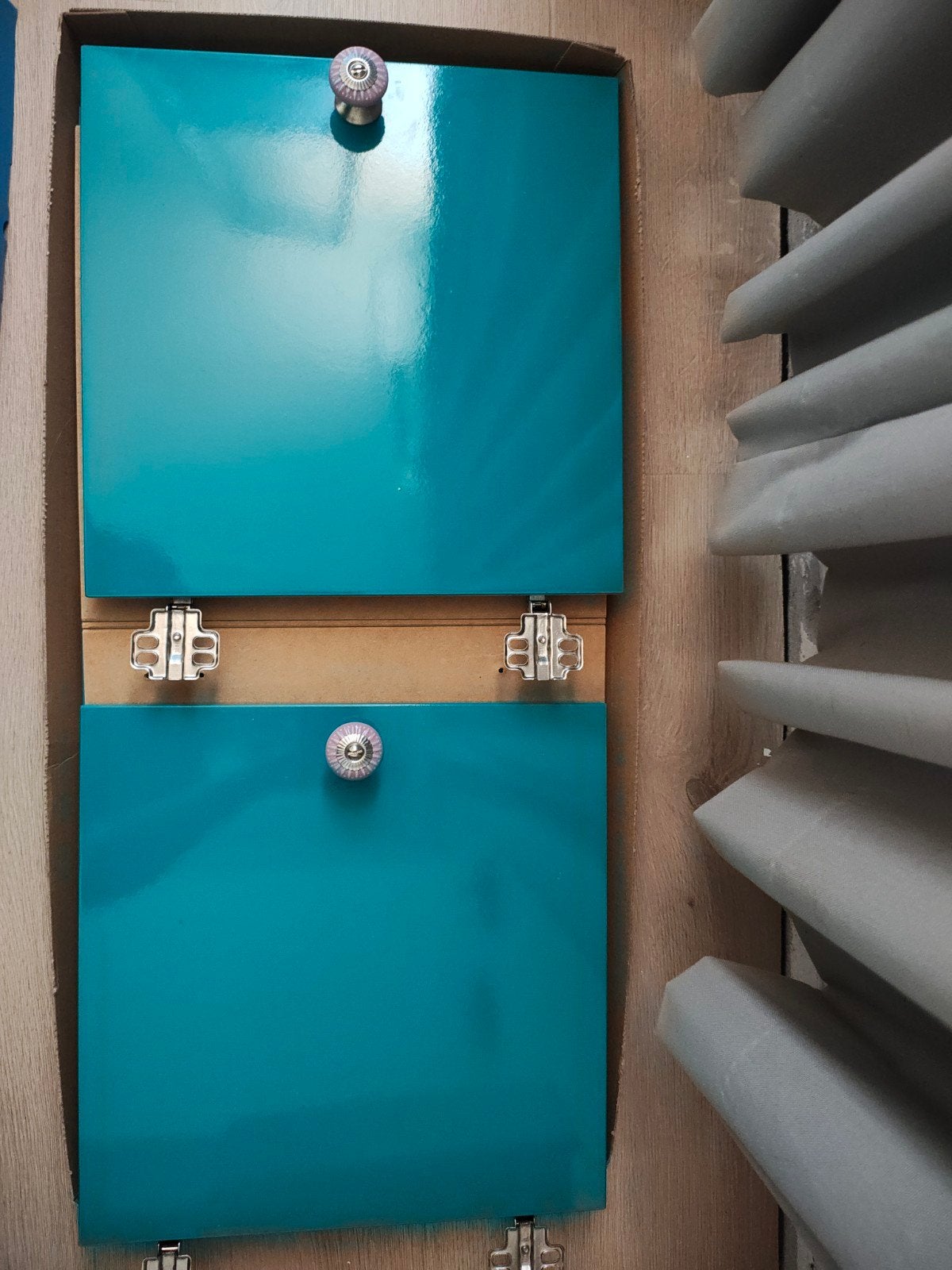 IKEA KALLAX Deuren Turquoise met Knoppen (2 stuks), Ophalen, Zo goed als nieuw