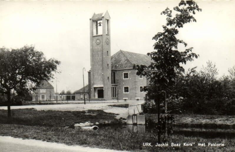 Urk, Jachin Boaz Kerk met Pastorie - 1973 - niet gelopen, Ophalen of Verzenden, 1960 tot 1980, Ongelopen, Flevoland