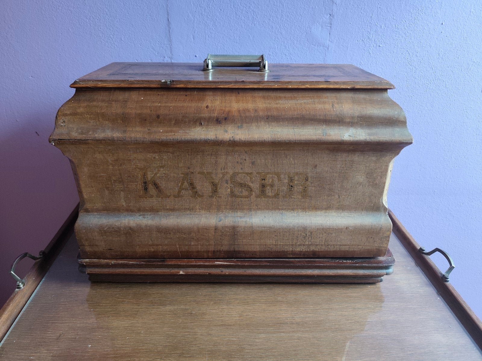 Antieke Kayser Naaimachine met Houten Koffer, Antiek en Kunst, Antiek | Naaimachines, Ophalen