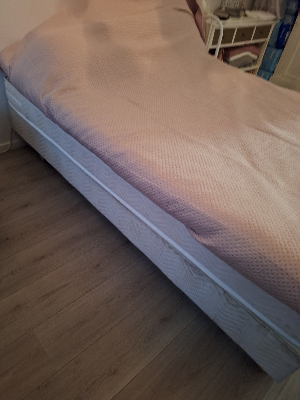 Boxspring met topper 160x200 cm (z.g.a.n.), Ophalen, Tweepersoons, Zo goed als nieuw, 200 cm