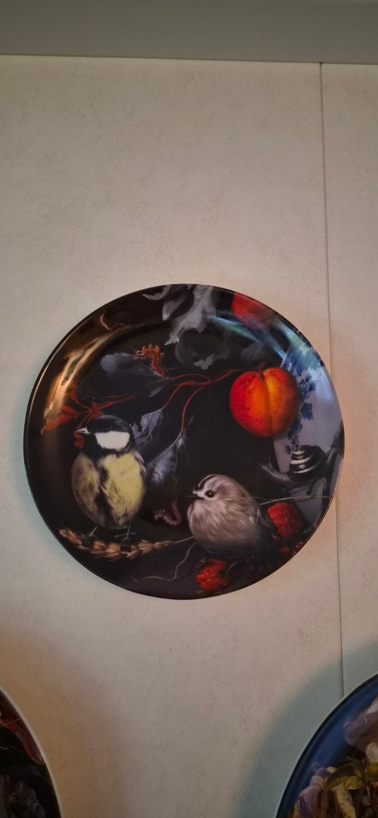 Heinen Delfts Blauw bord - Vogels - Nieuwstaat, Antiek en Kunst, Ophalen of Verzenden