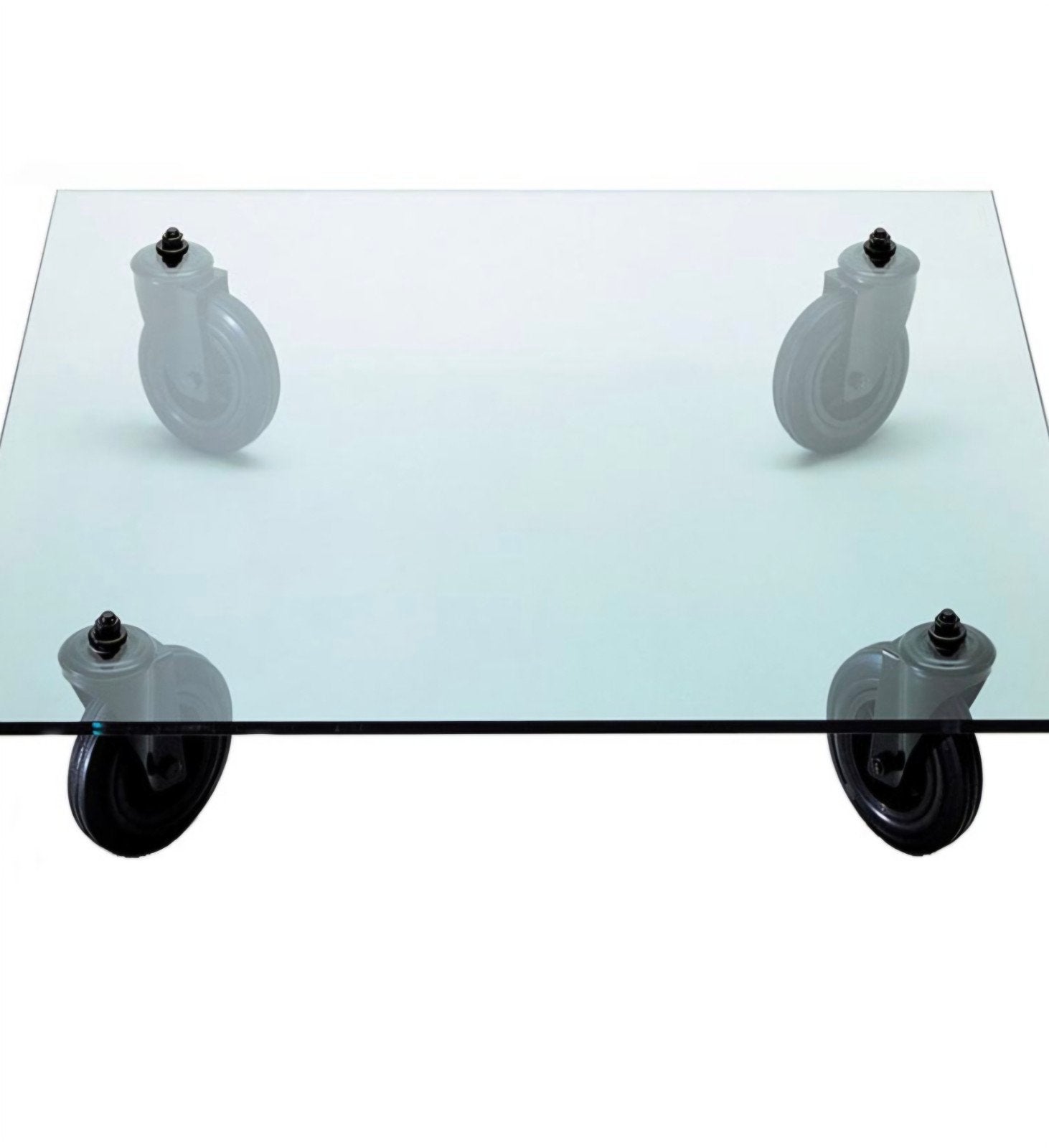 Glazen design salontafel op zwenkwielen, Ophalen, Gebruikt, Overige typen