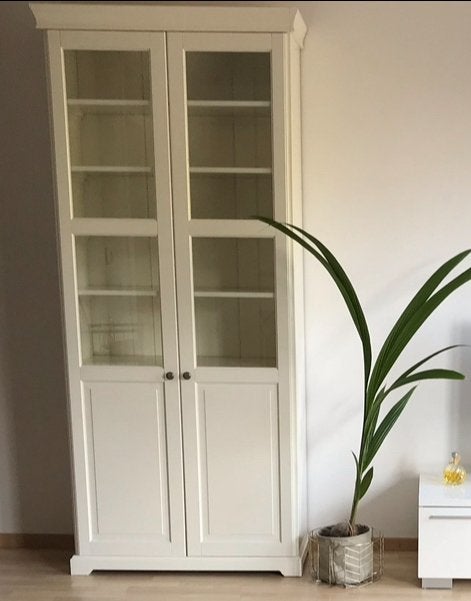 Ikea hemnes vitrine buffet kast van massief grenen hout, Ophalen, 50 tot 100 cm, Zo goed als nieuw, 150 tot 200 cm