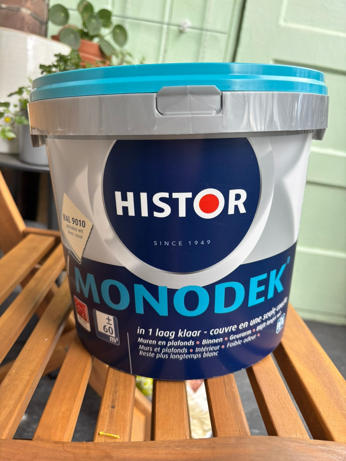 Histor monodek ral 9010 6 liter, Ophalen, Zo goed als nieuw, Wit