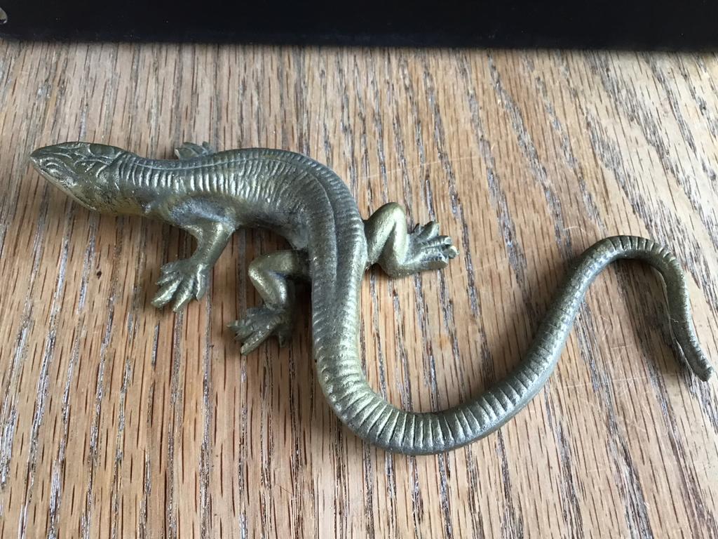 Decoratieve Koperen Salamander Figuur, Ophalen of Verzenden, Koper