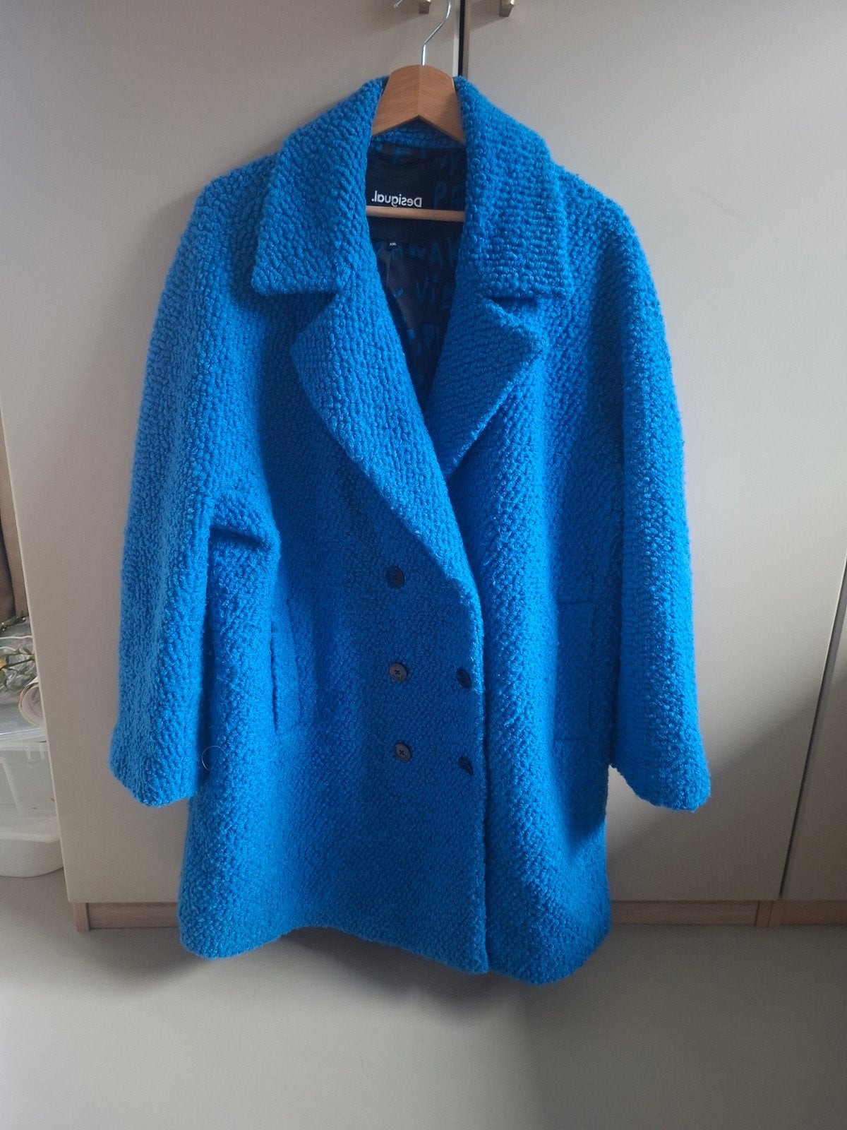 Prachtige Desigual jas XXL met wol, Blauw, Maat 46/48 (XL) of groter, Ophalen of Verzenden, Desigual